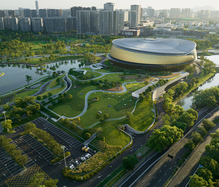 Sottoprogetto di rivestimento della struttura in acciaio del parco sportivo della baia orientale di Hangzhou (sala di pattinaggio a rotelle, nastro, sale ausiliarie, torre paesaggistica)